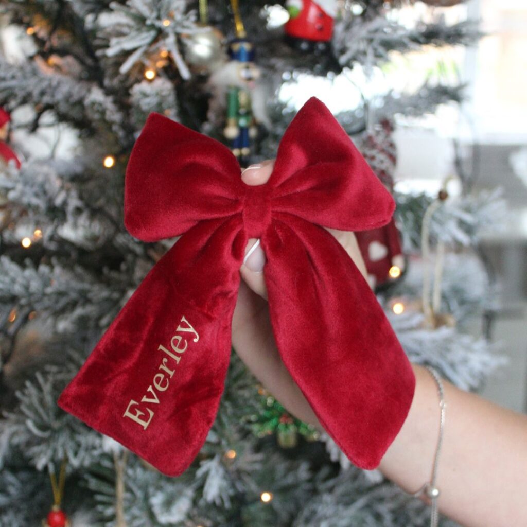 Majestic tide red velvet christmas bow