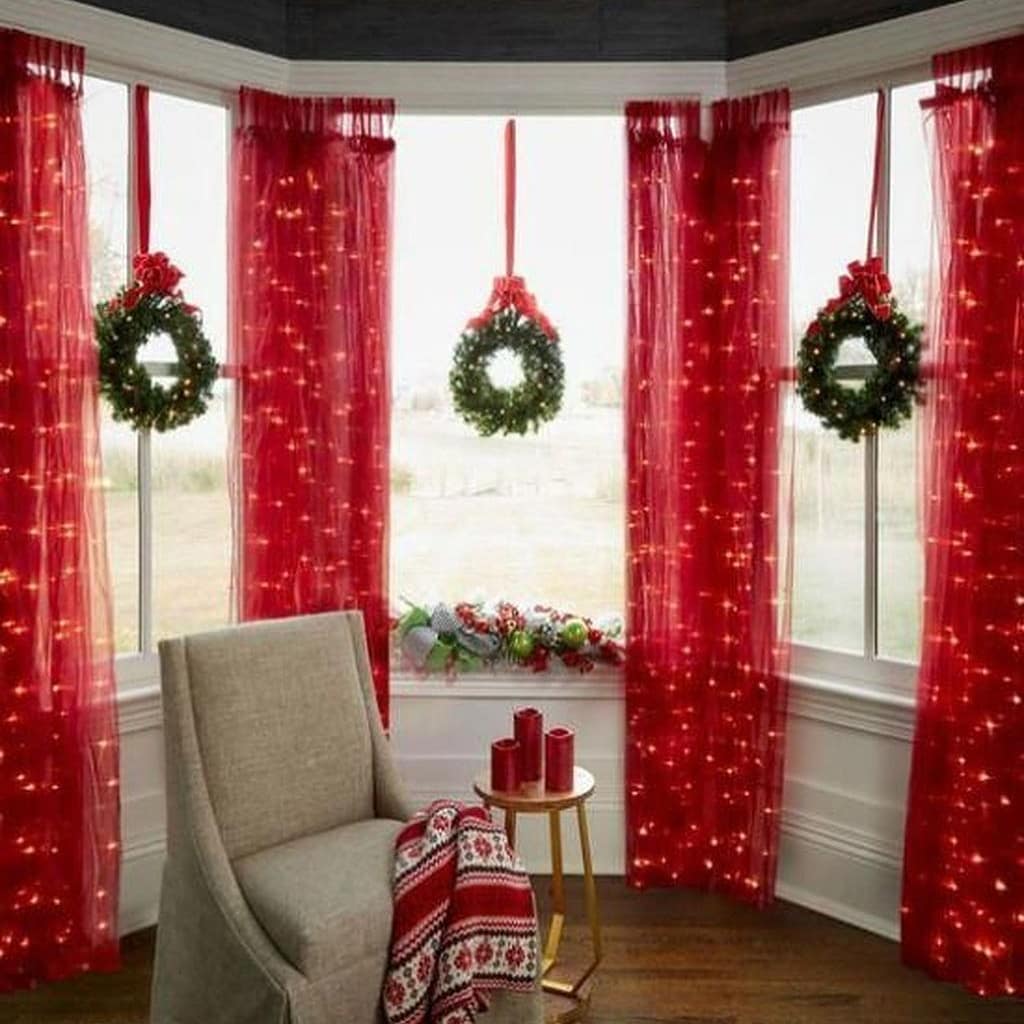 Red Stairway Christmas Decor