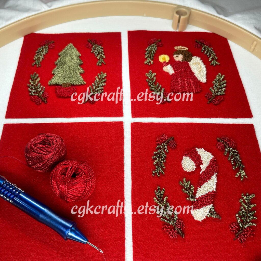 Red Velvet Punch Needle Embroidery