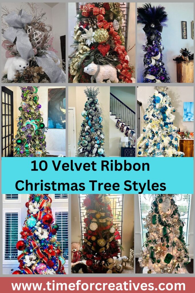 10 Velvet Ribbon Christmas Tree Styles