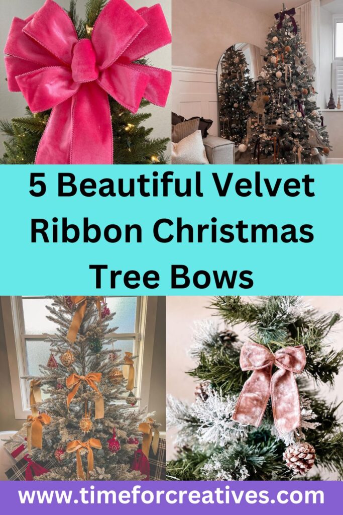 5 Beautiful Velvet Ribbon Christmas Tree Bows