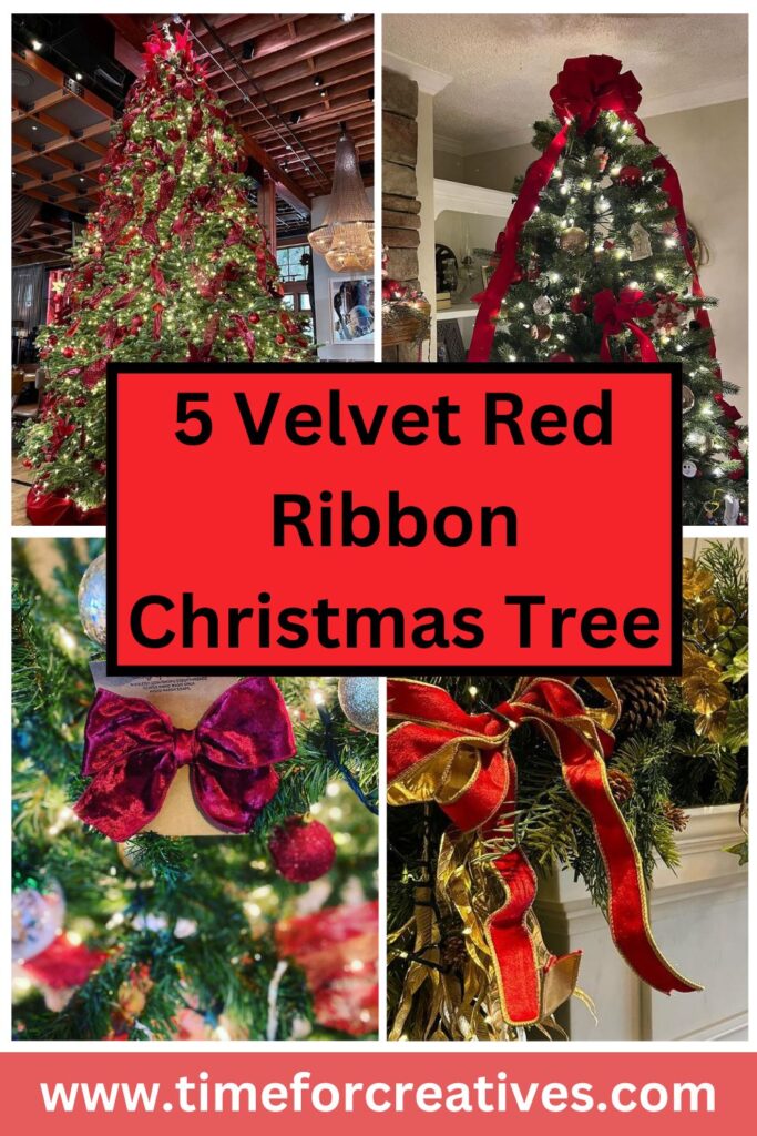 5 Velvet Red Ribbon Christmas Tree