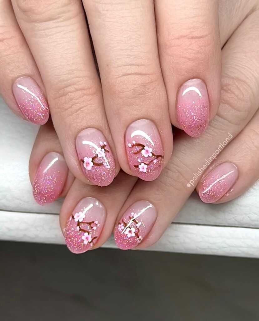 Cherry Blossom Nails