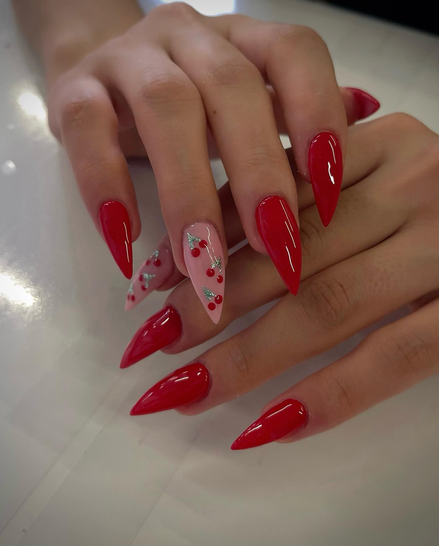 Cherry  nails