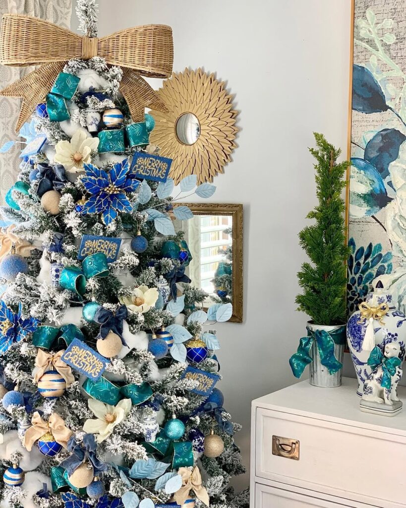 Christmas Tree Blue Glitter