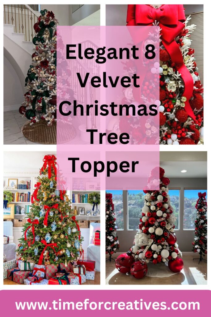 Elegant 8 Velvet Christmas Tree Topper