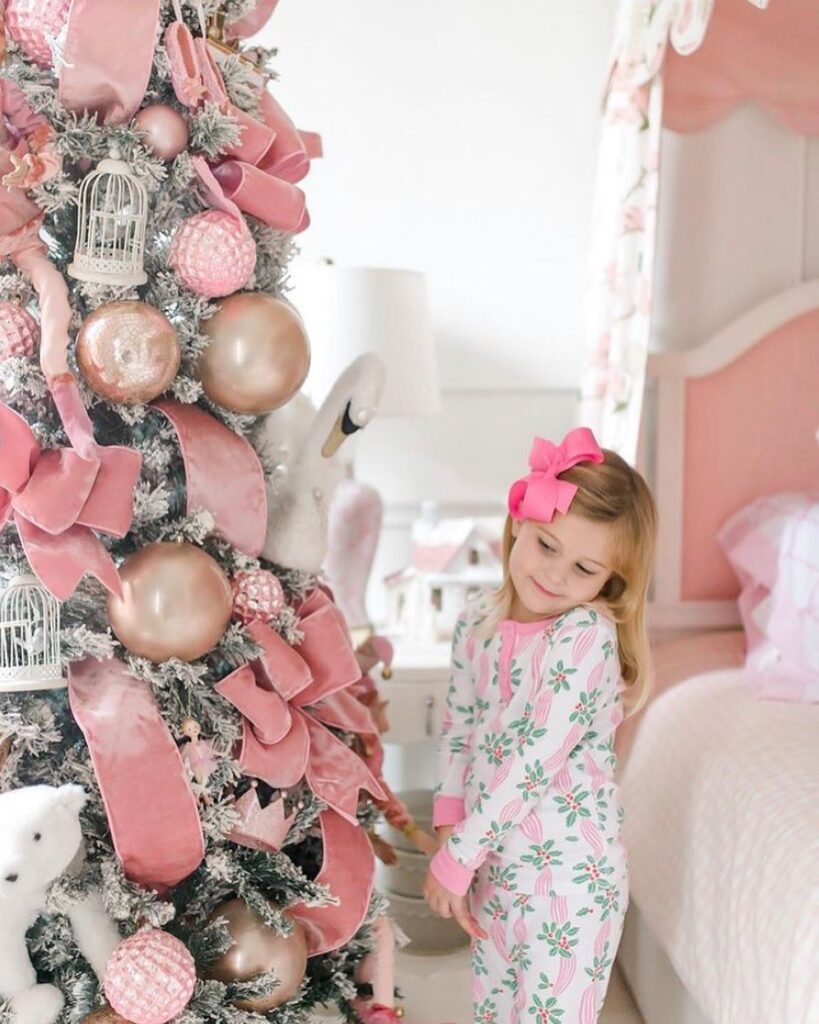 Pink Velvet Ribbon Christmas Tree