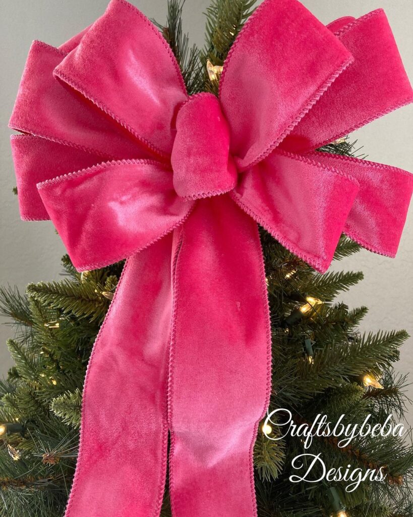 Beautiful Pink Velvet Ribbon Bow