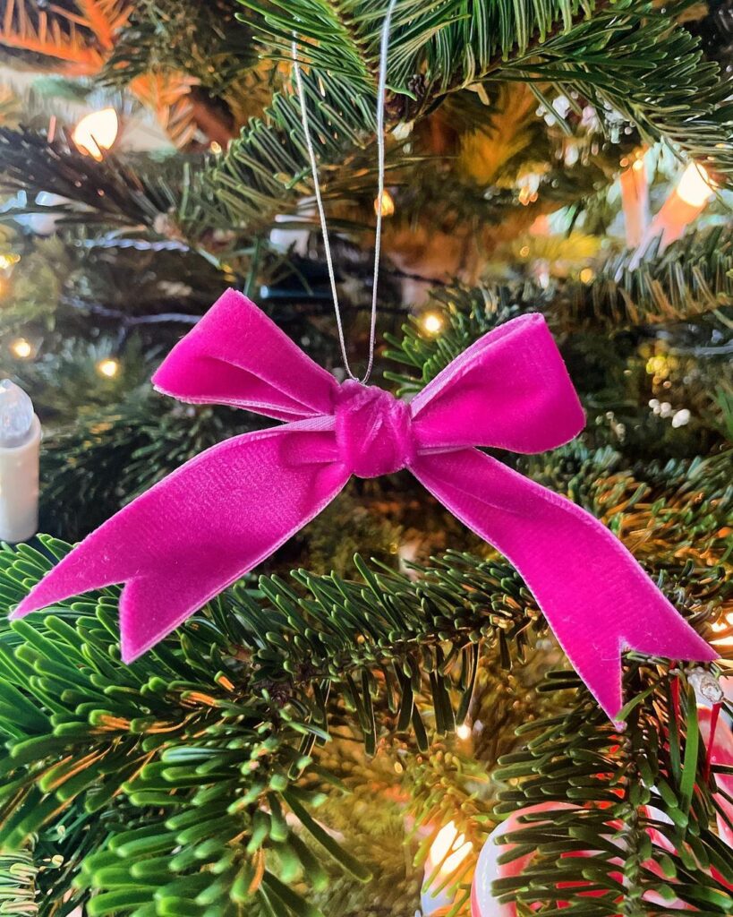 Pink Velvet Ribbon Tree Decor