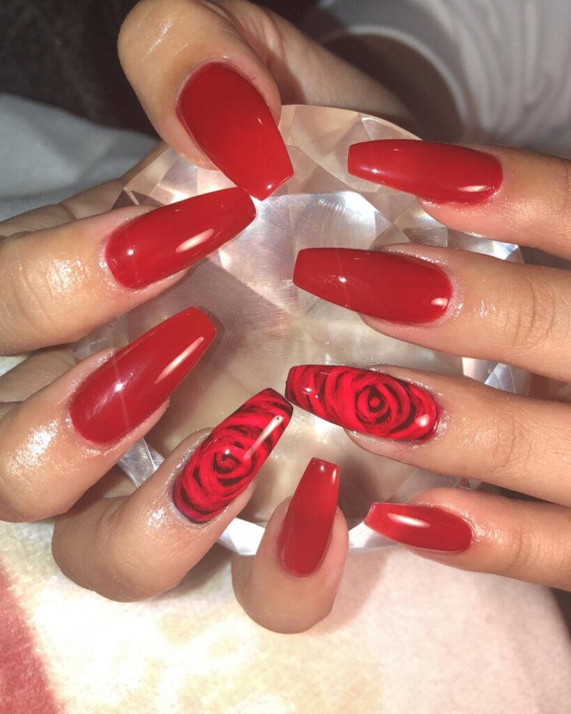 Red Rose Nails