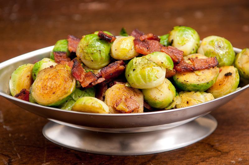 Roasted Brussels sprouts with bacon