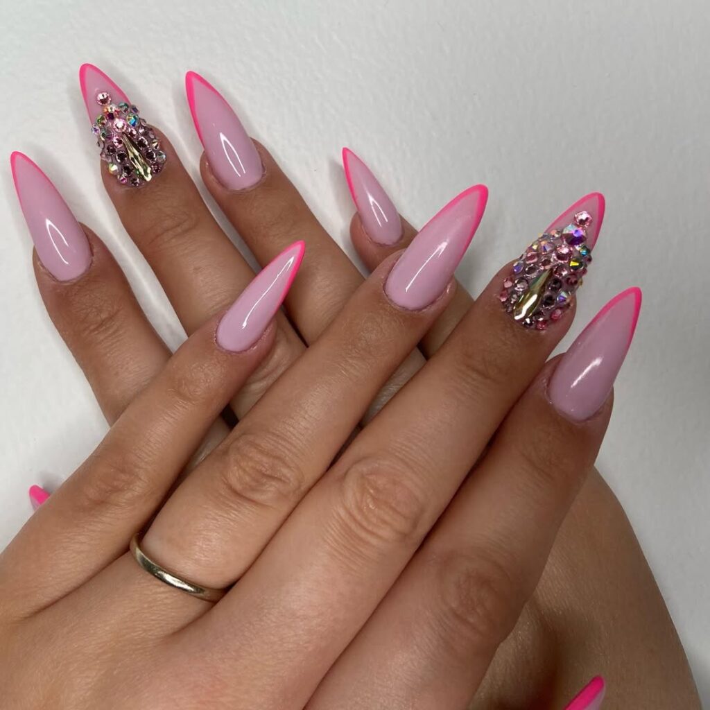 Stone pink nail