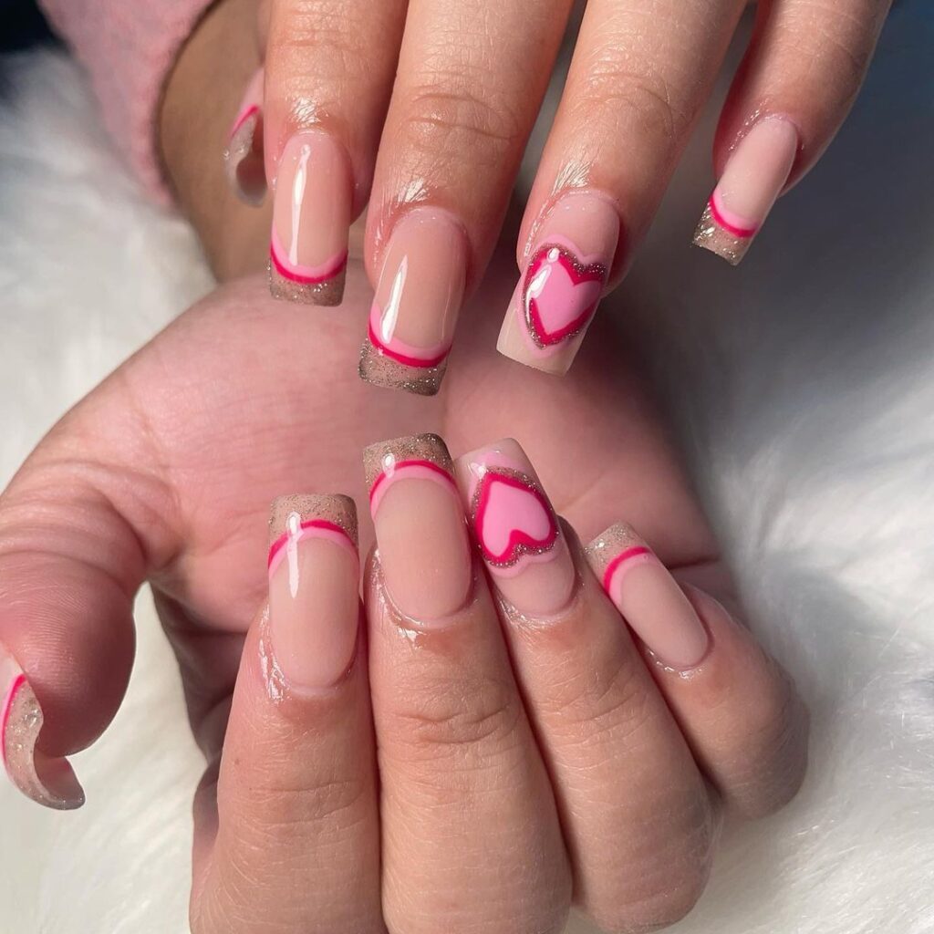 cloudy pink nails