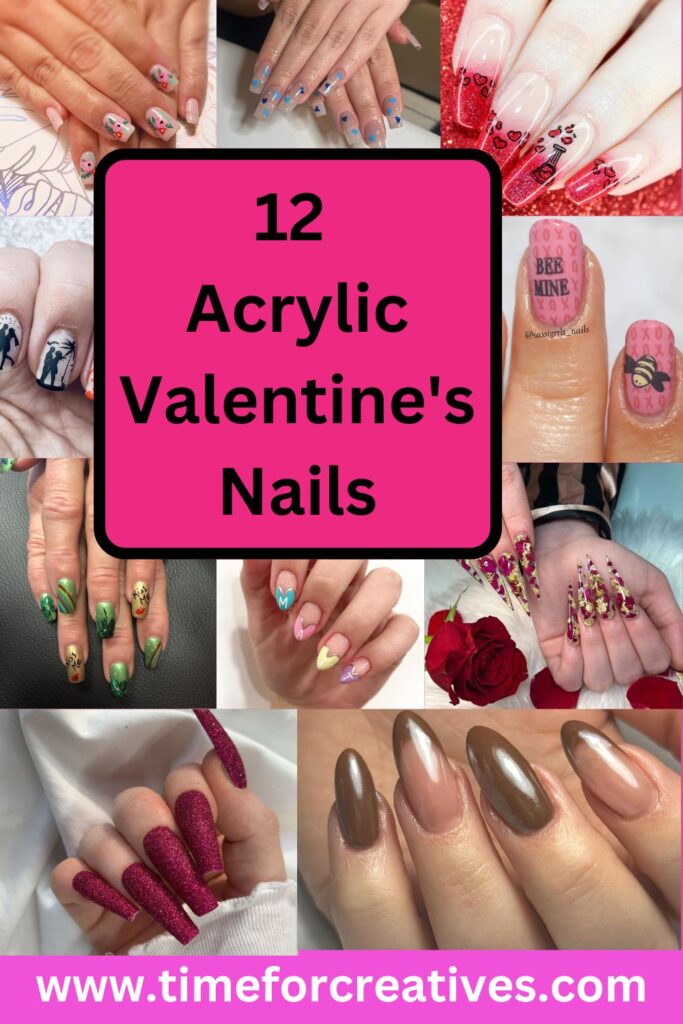 12 Acrylic Valentine's Nails