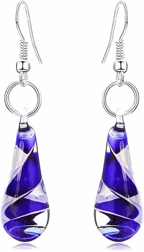 Glass Drop Dangler Earrings