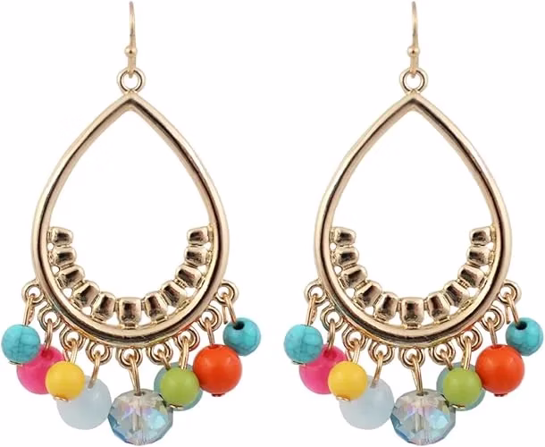 Multicolor Beads Drop Dangler Earring