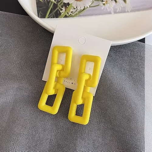 Rectangular Chain Drop Dangle Earrings