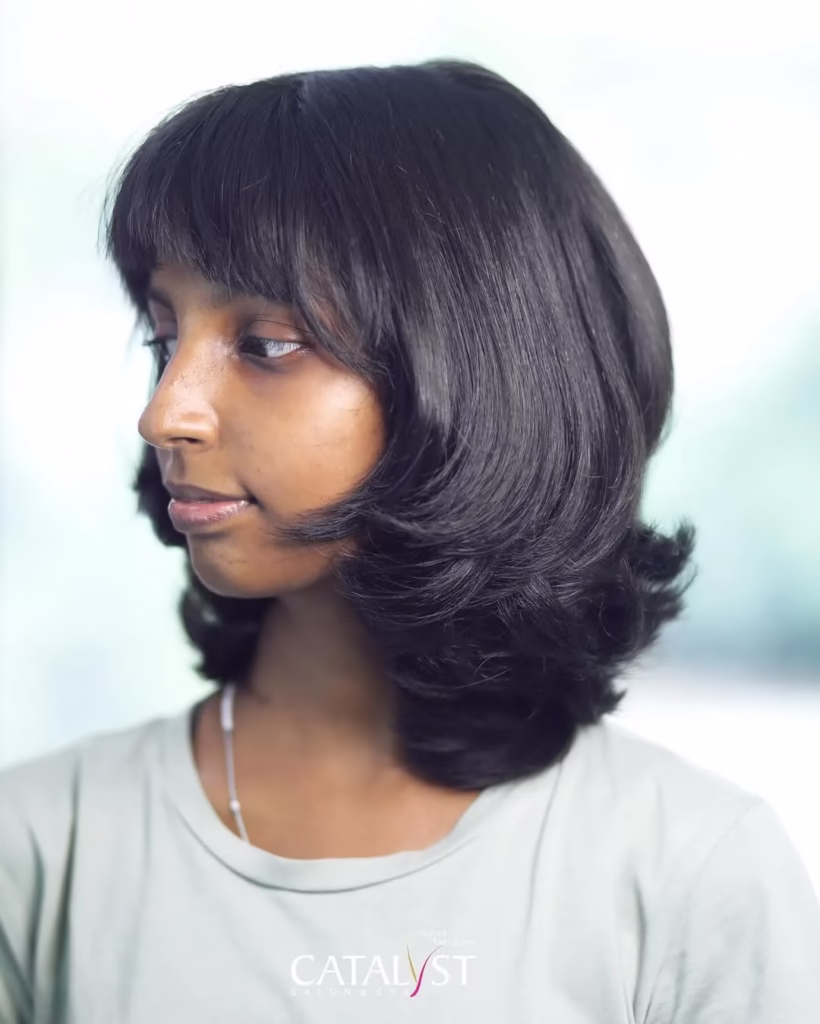 Black Haircut Bangs
