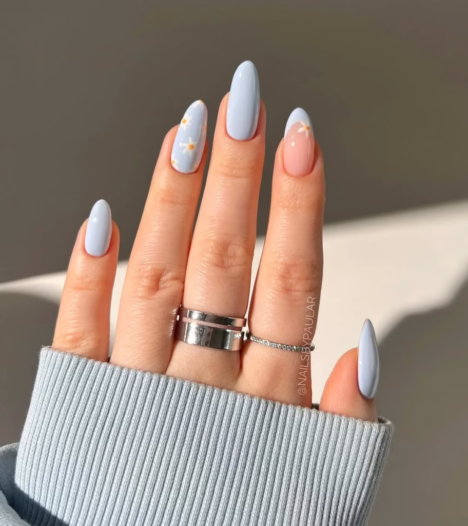 Blue Flower Nail