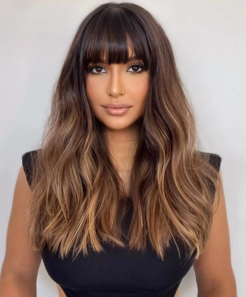 Brunette Haircut Bangs