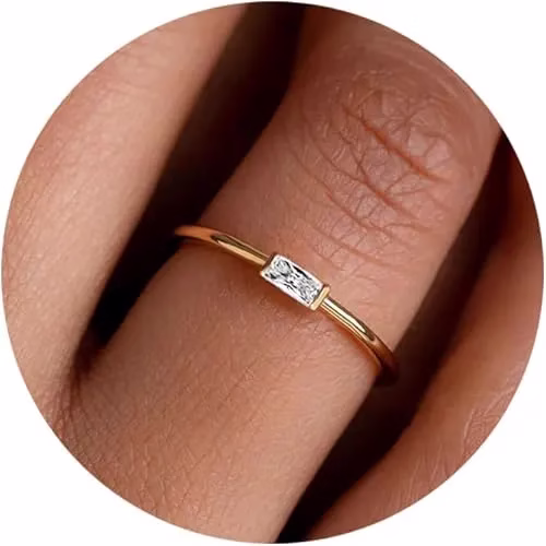 Dainty Gold Birthstone Rings