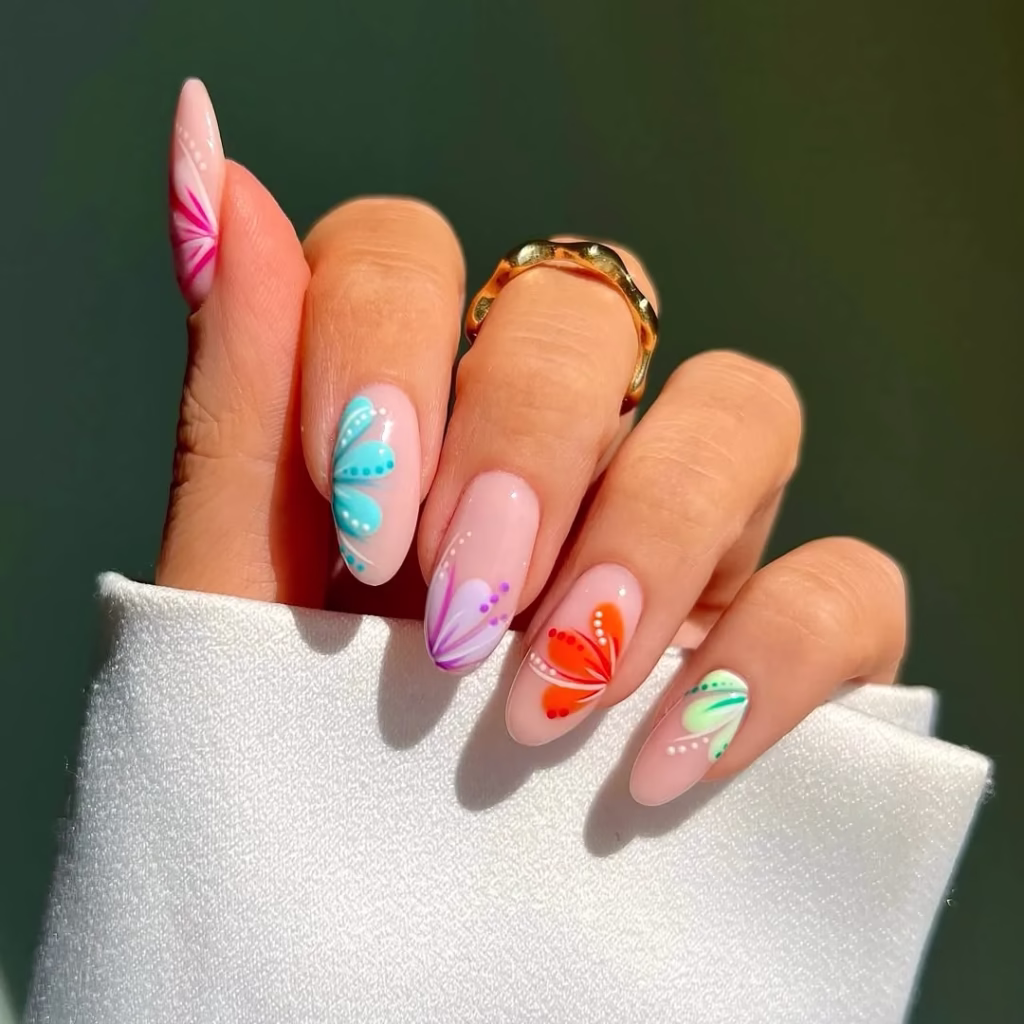 Flower Design Nail