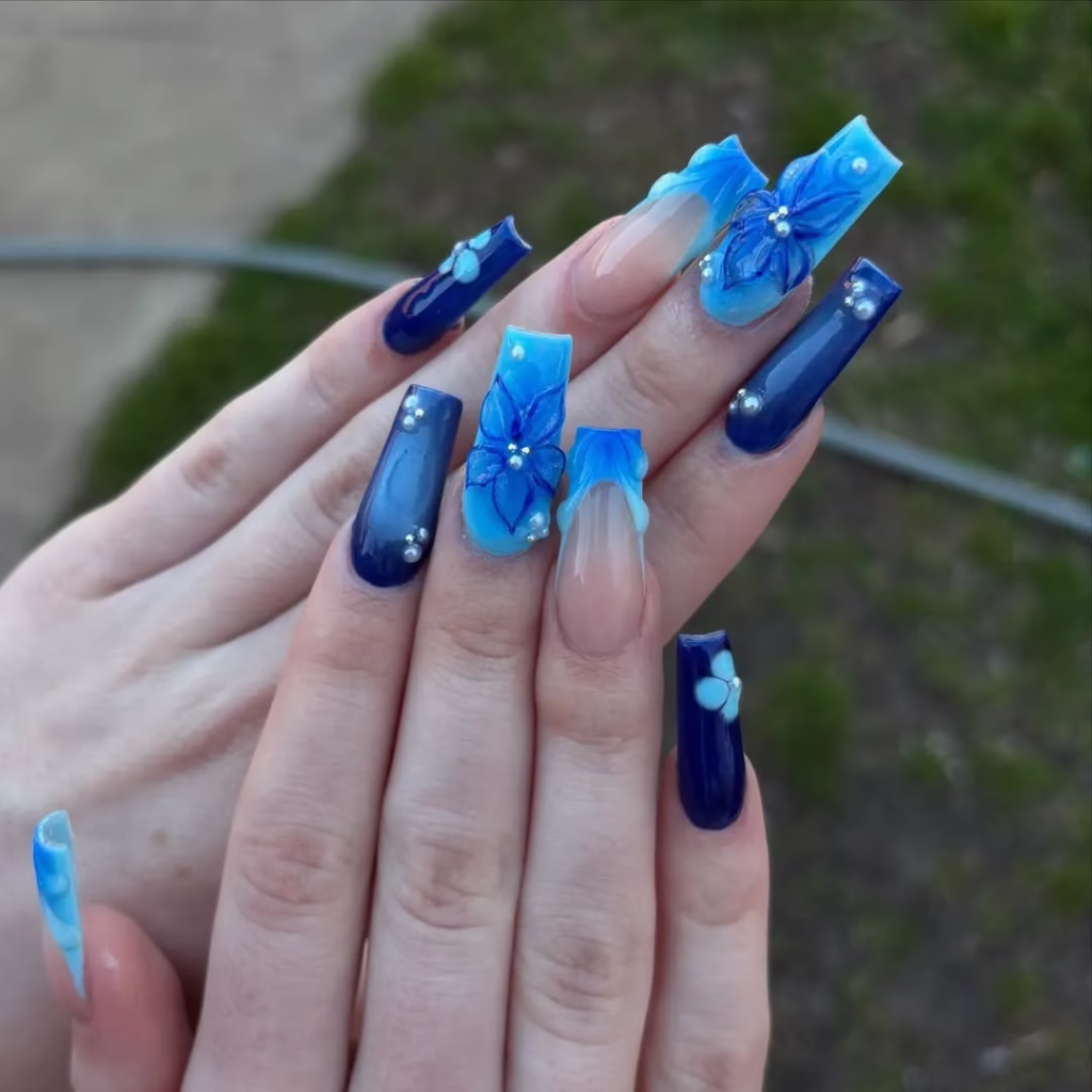 Flower Stone Design Nail