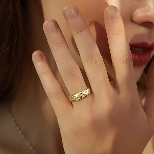 Gold plated statement dome rings