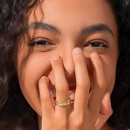 Interlocking Triple Row Ring