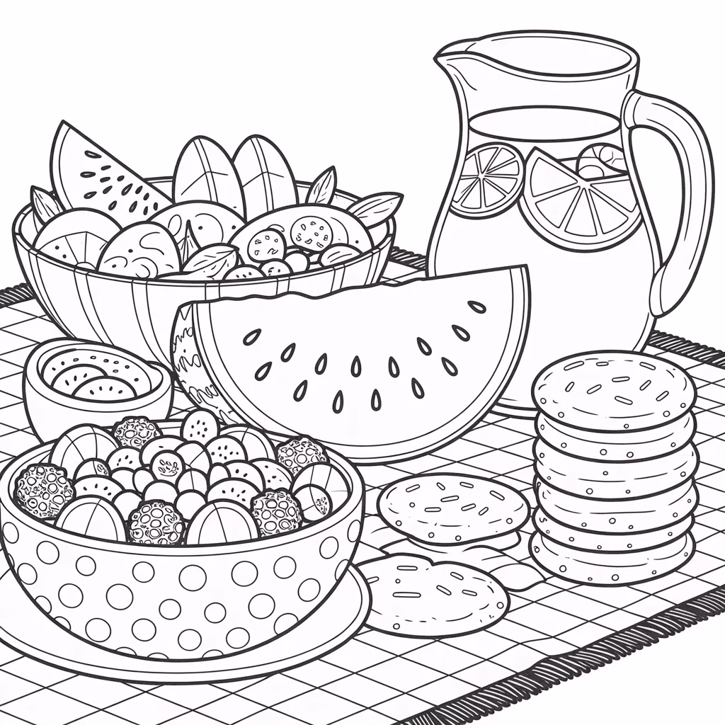 Refreshing Fruits Drawing