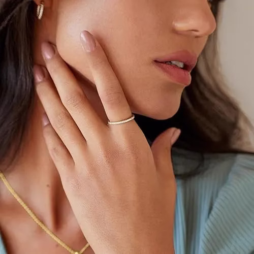 Simulated Diamond Stackable Ring