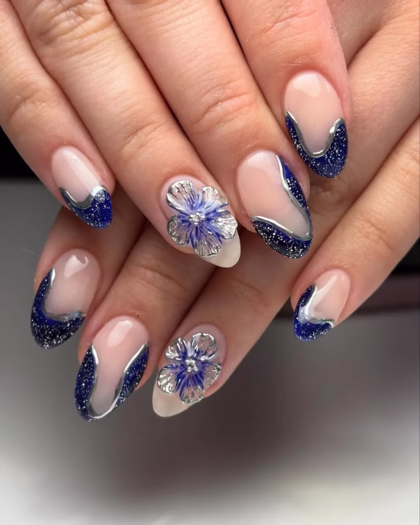 Stamp Blue Nails