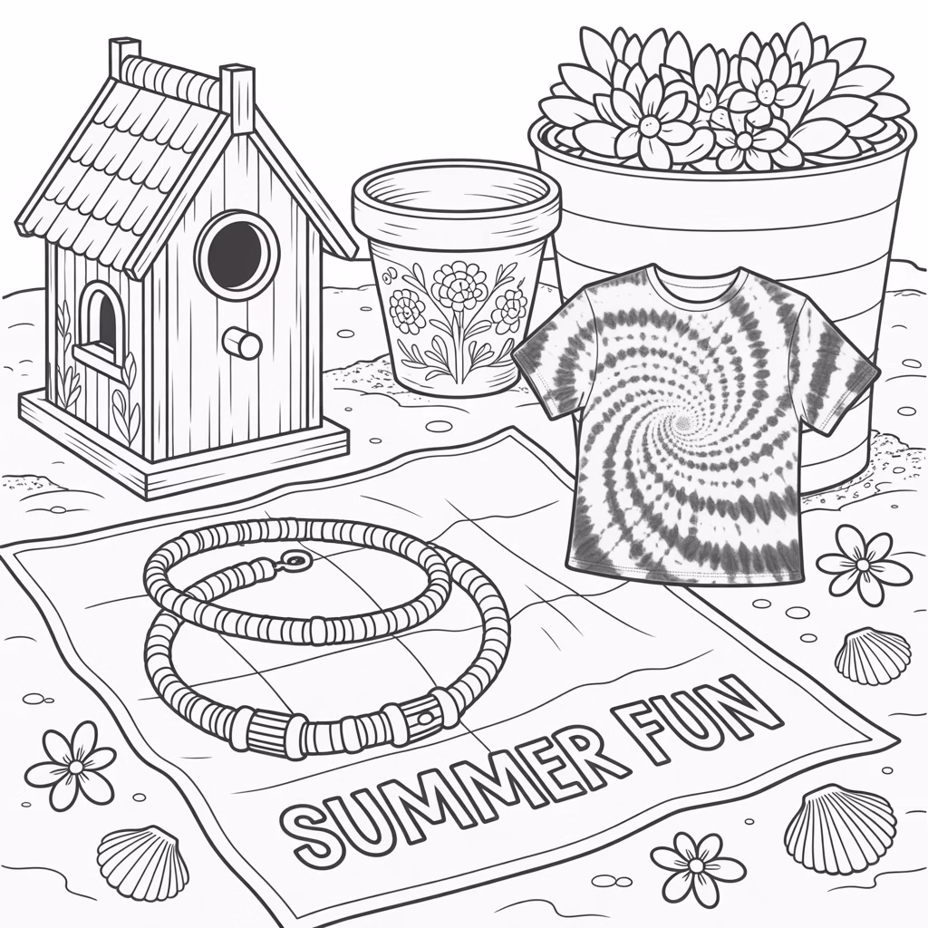 Summer DIY projects drawing