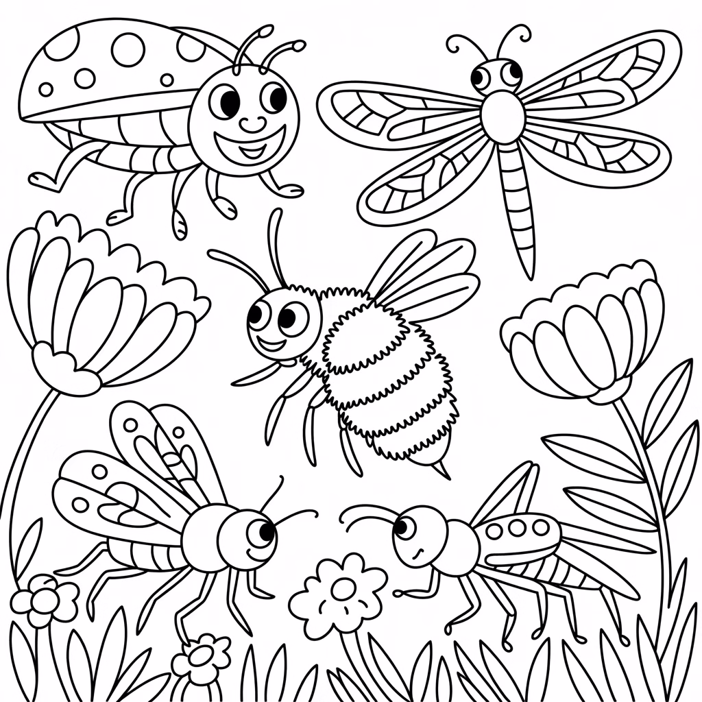 Summer Insects Drawing