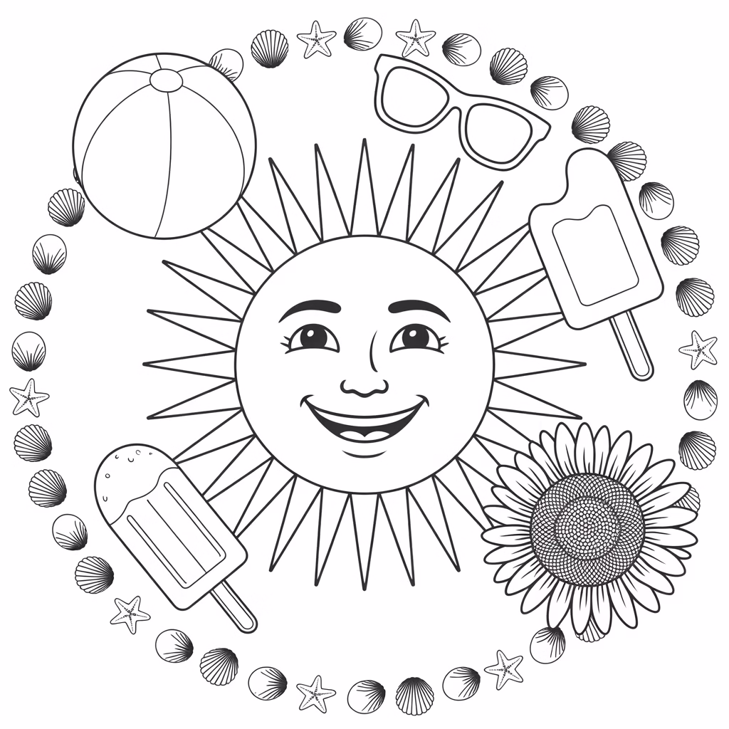 Summer Sun Drawing