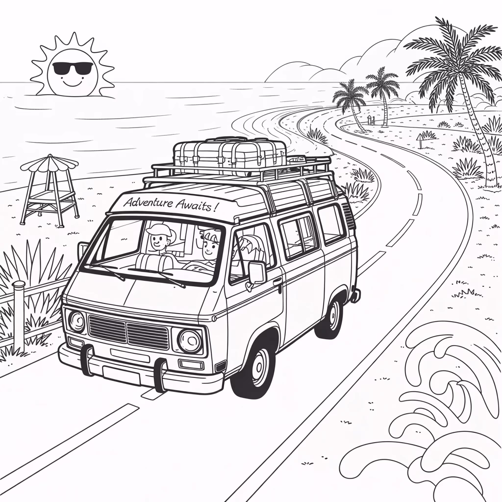 Summer road trip Drawing
