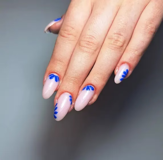 White And Blue Nail