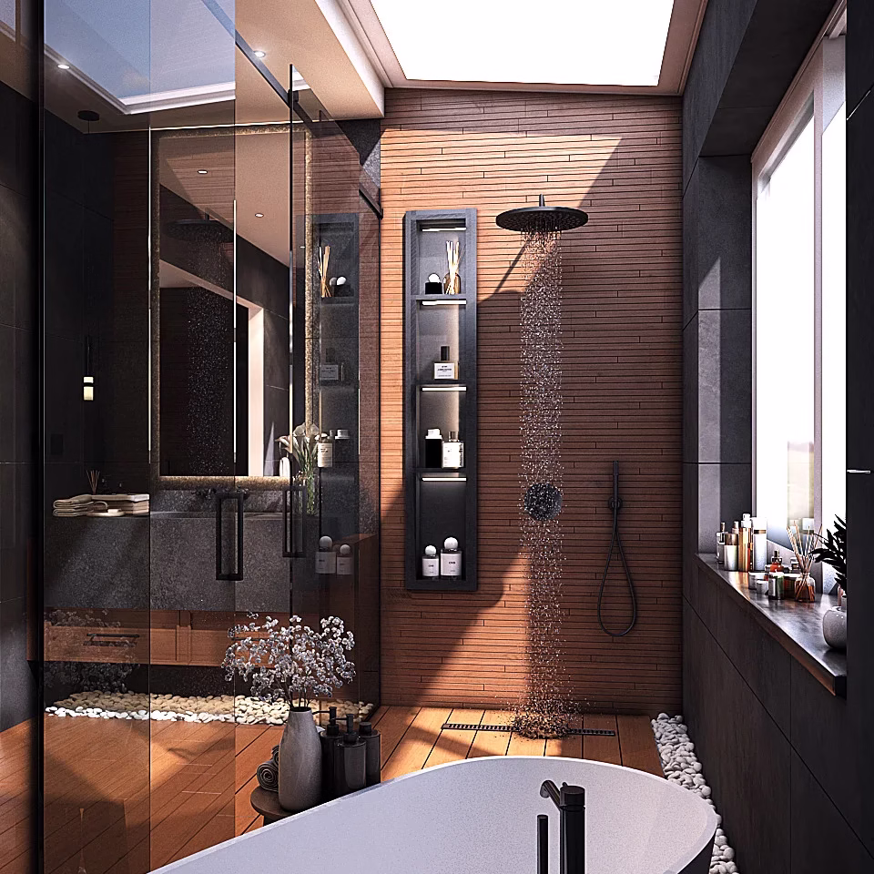 Wooden Work Design Bathroom