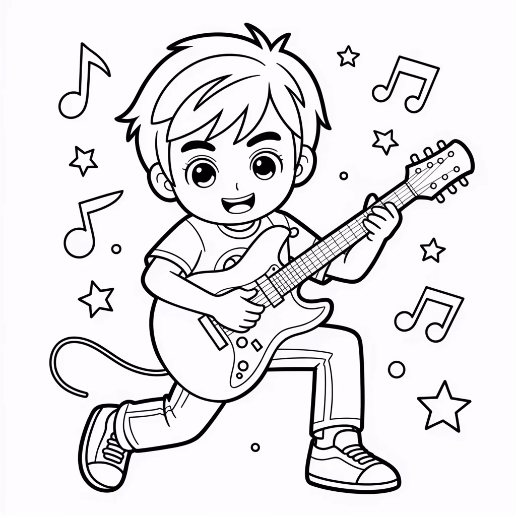 Anime Boy Playing Guitar