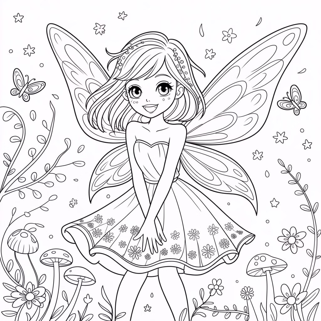 Anime Girl with Fairy Wings