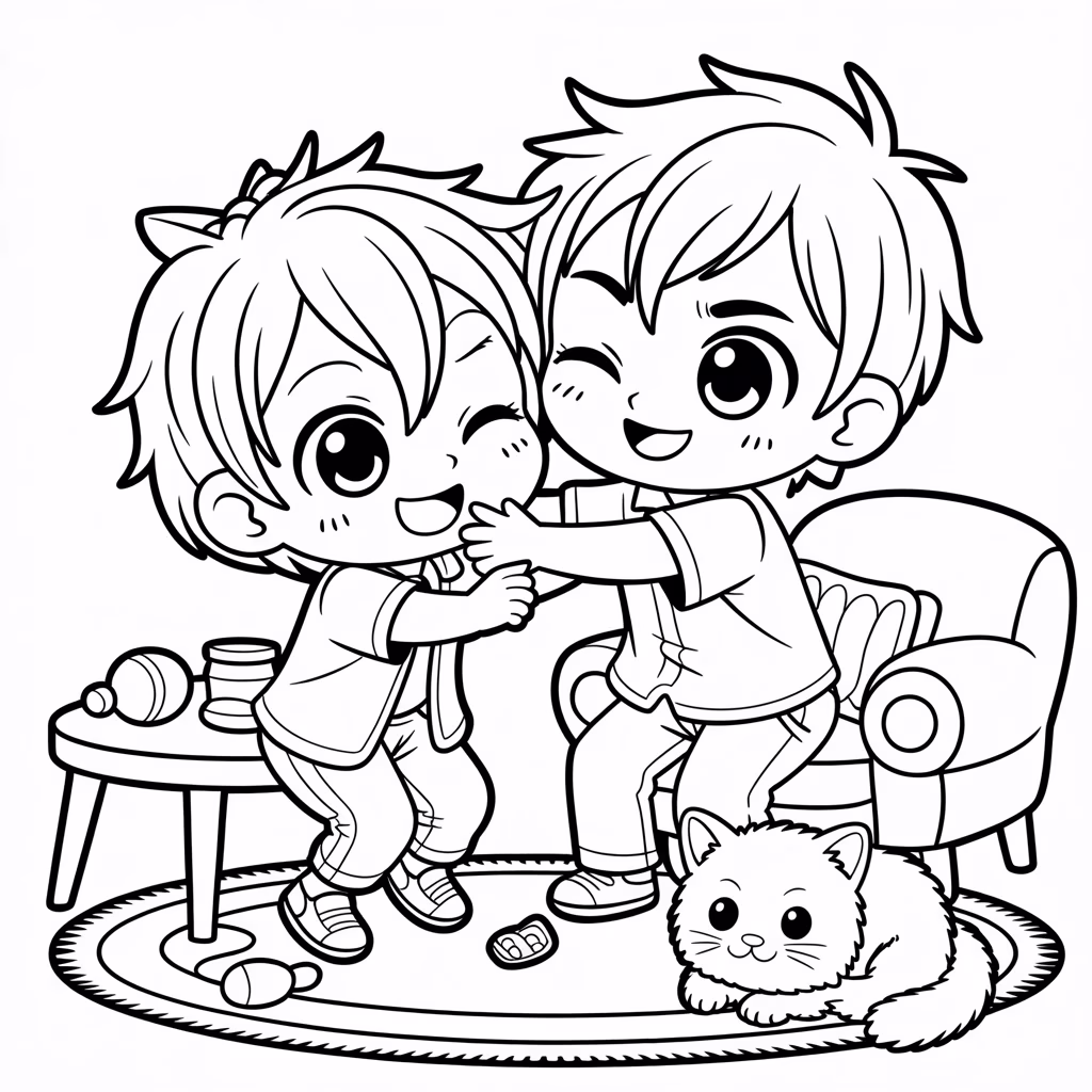 Chibi Anime Siblings