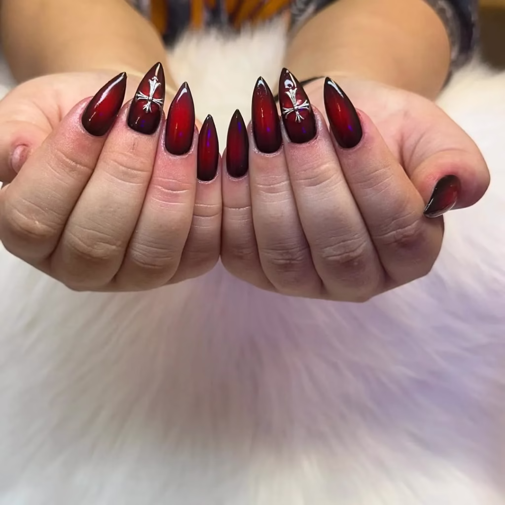 Dark Red Nail
