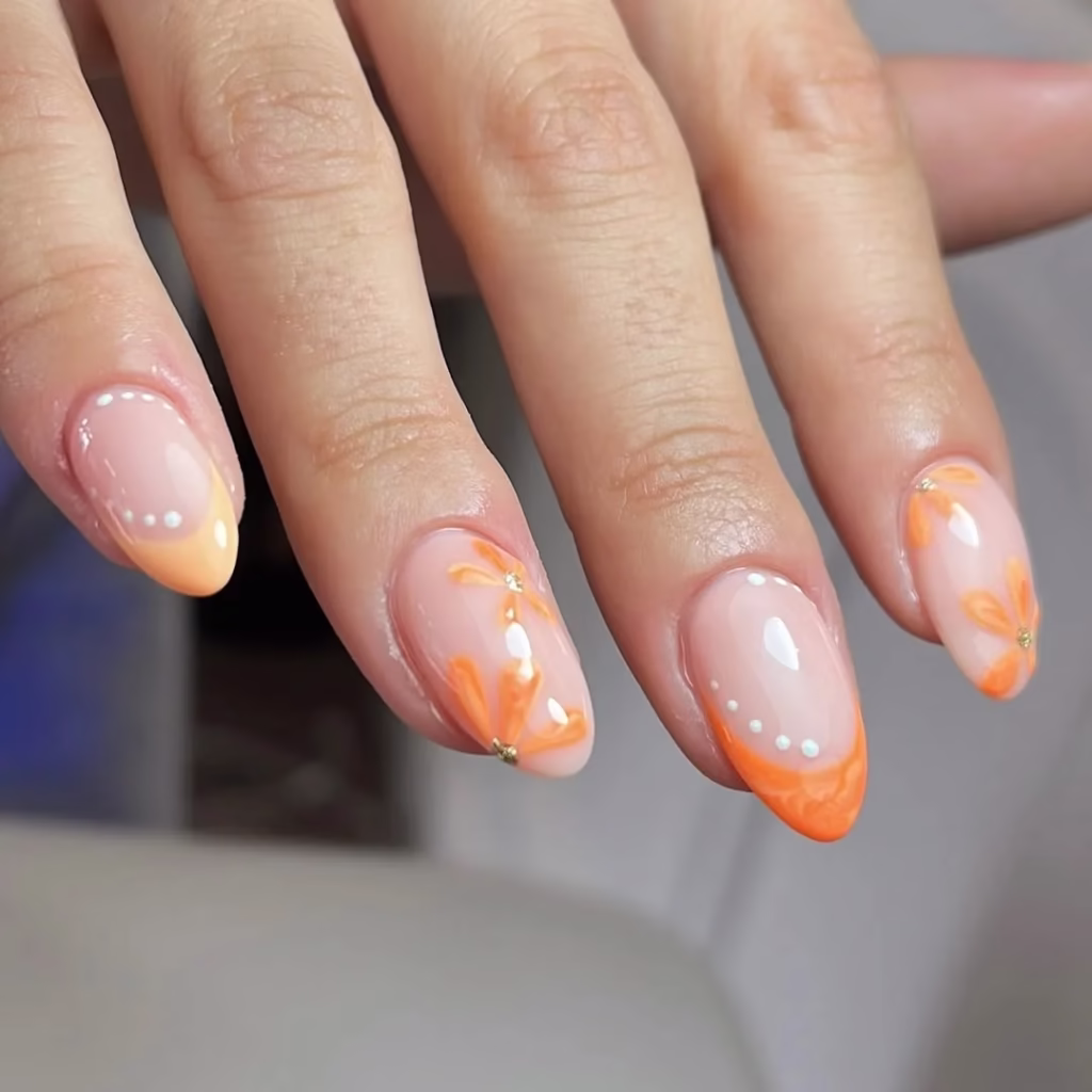 Golden Stone Flower Nail