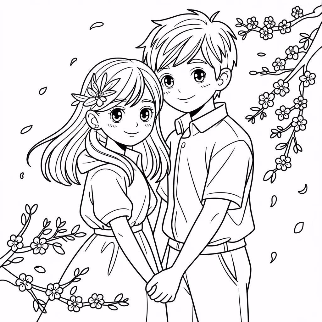 Manga Couple Holding Hands