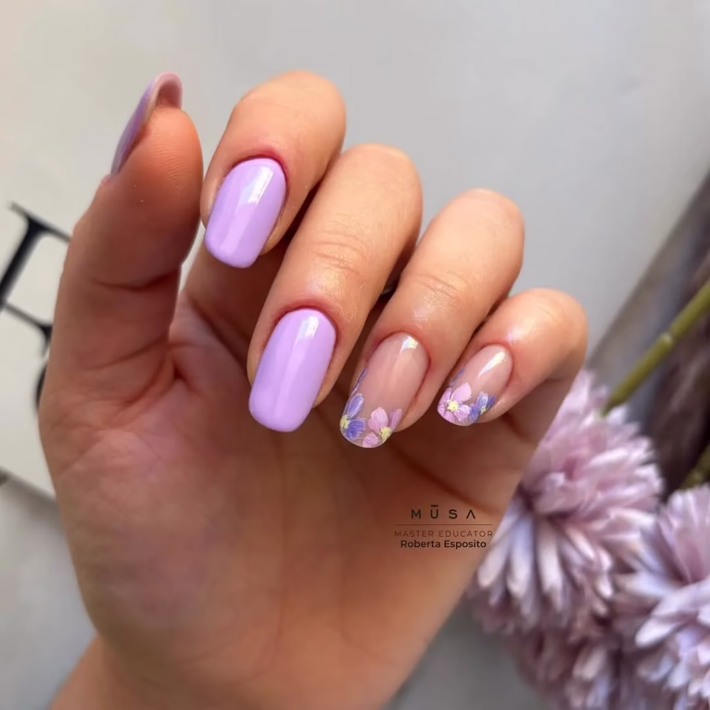Purple Flower Nail