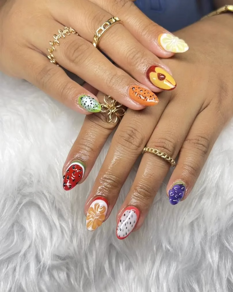 Vibrant Summer Fruit Nails Nail Art Ideas for a Fruity Twist