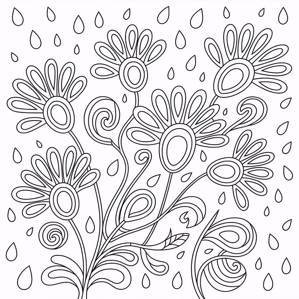 Teardrop Flower Doodles
