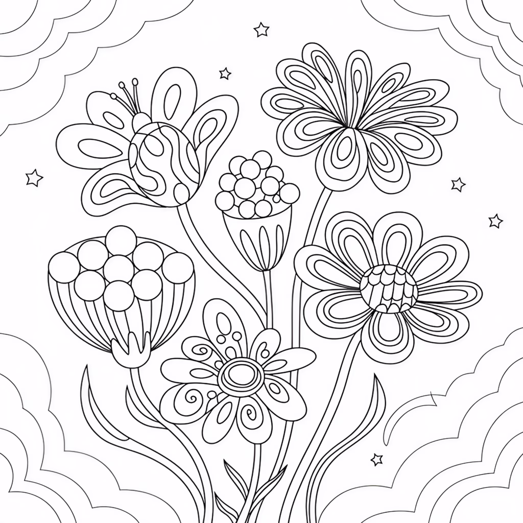 Fantasy Flower Doodles