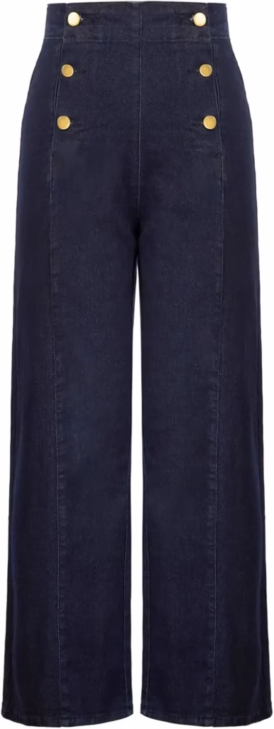 Button Decorated Casual Stretchy Demin 