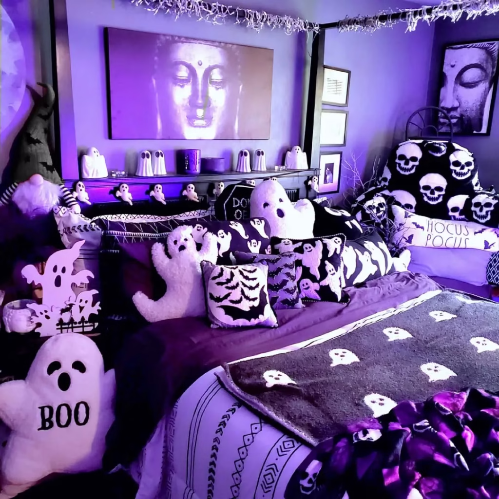 Purple Light Halloween Bedroom